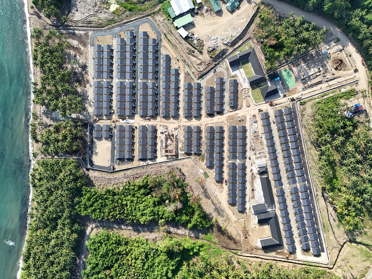 PT Brantas Abipraya (Persero) membangun infrastruktur penunjang hunian di Desa Modisi, Kecamatan Pinolosian Timur, Kabupaten Bolaang Mongondow Selatan.