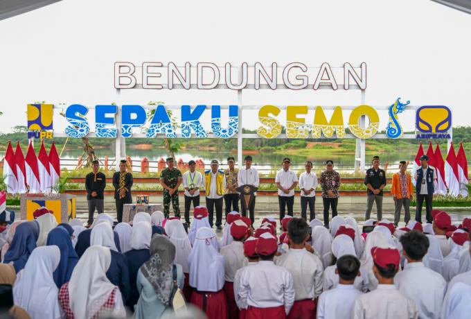 Ini Bendungan Sepaku Semoi Karya Brantas Abipraya yang Baru Saja Diresmikan Presiden RI