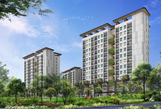 Gambar 3D desain Hunian Vertikal TNI di IKN yang sedang dibangun Brantas Abipraya bersama dua BUMN Konstruksi lainnya